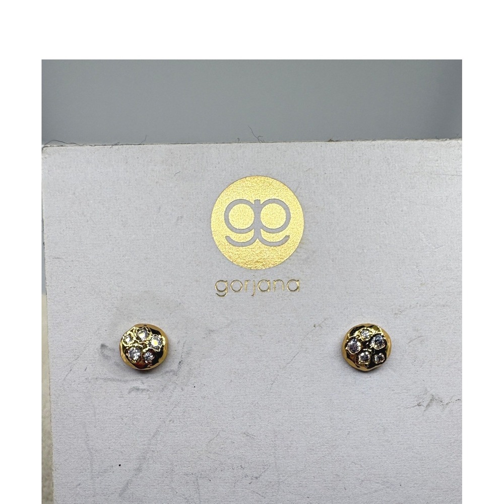 Gorjana Gold Tone Cubic Zirconia Stud Earrings 1810-005-02